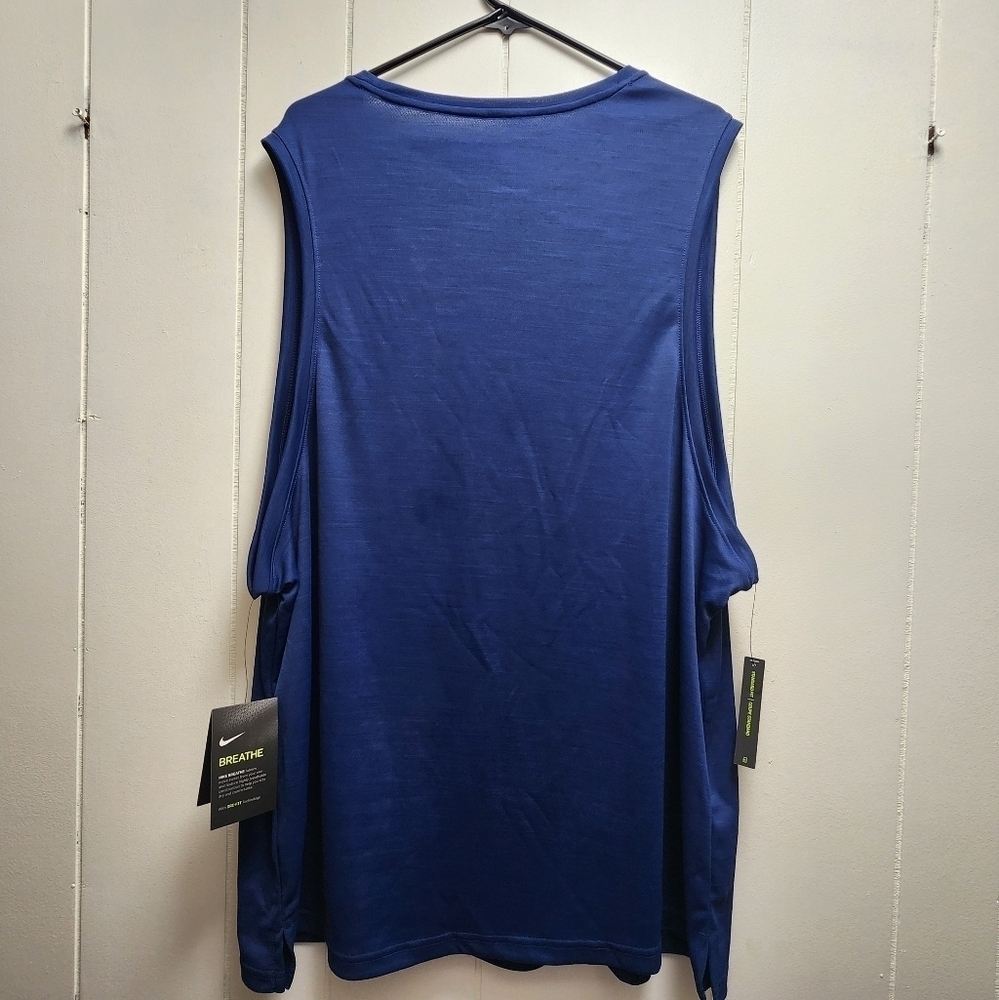 Nike - Training Tank Top Sleeveless DriFIT Navy Blue XXL Shirt - Picture 4 of 6